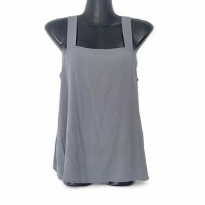 Eileen Fisher Grey 100% Silk Square Neck Cami Tank Top XS